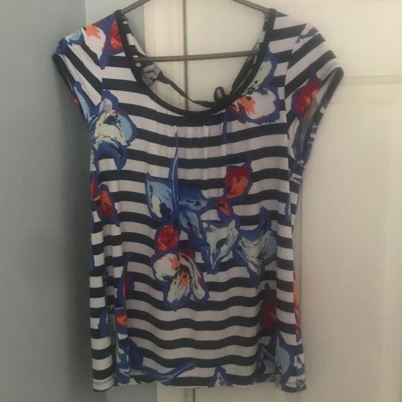 | Cynthia Rowley | Make an Offer | Blue & White Floral top - Picture 1 of 3